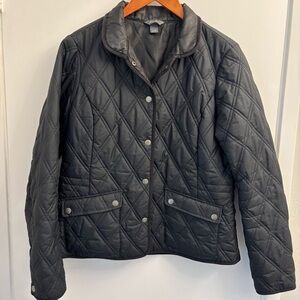 Eddie Bauer Womens Black Quilted Coat Jacket Medium Lightweight‎ Outdoor Casual